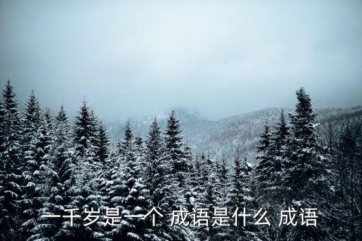 一千歲是一個 成語是什么 成語