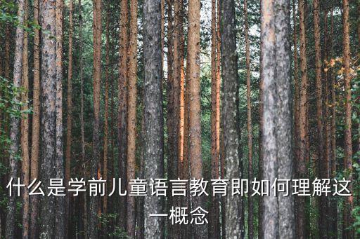 幼兒語(yǔ)言教育，什么是學(xué)前兒童語(yǔ)言教育即如何理解這一概念