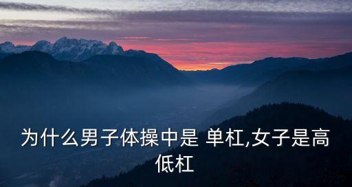 男子單杠,雙杠器械逐漸演變為現代的平行雙杠