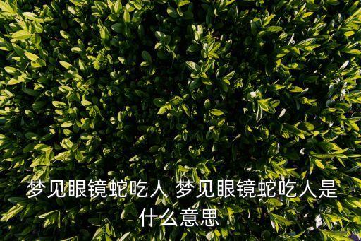  夢見眼鏡蛇吃人 夢見眼鏡蛇吃人是什么意思