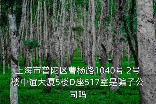 上海市普陀區曹楊路1040號 2號樓中誼大廈5樓D座517室是騙子公司嗎