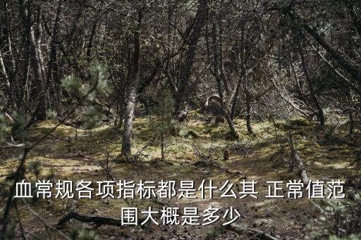 血常規各項指標都是什么其 正常值范圍大概是多少