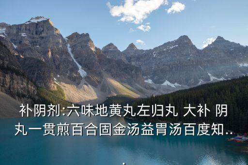 補(bǔ)陰劑:六味地黃丸左歸丸 大補(bǔ) 陰丸一貫煎百合固金湯益胃湯百度知...