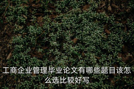 工商企業管理畢業論文有哪些題目該怎么選比較好寫