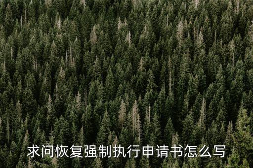 求問恢復(fù)強(qiáng)制執(zhí)行申請(qǐng)書怎么寫