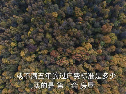 ...或不滿五年的過戶費標準是多少,買的是 第一套 房屋