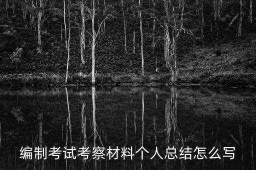 編制考試考察材料個人總結怎么寫
