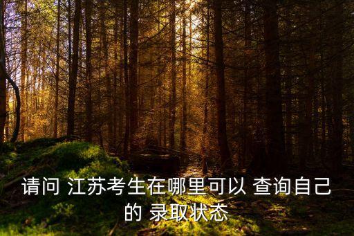 請問 江蘇考生在哪里可以 查詢自己的 錄取狀態