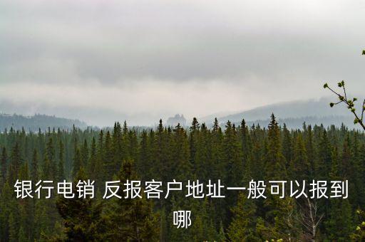銀行電銷 反報客戶地址一般可以報到哪