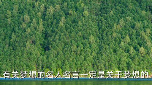 有關夢想的名人名言一定是關于夢想的