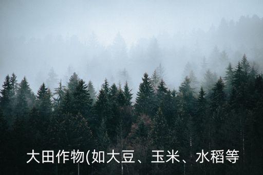大田作物,根據需要輪作不同類型作物或綠肥