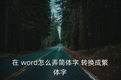 在 word怎么弄簡體字 轉換成繁體字
