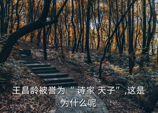 王昌齡被譽為“ 詩家 天子”,這是為什么呢