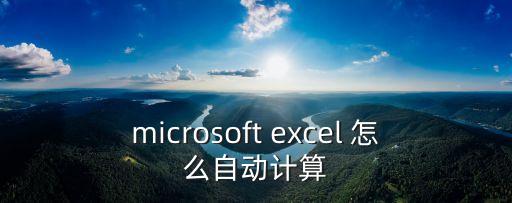 microsoft excel 怎么自動計算