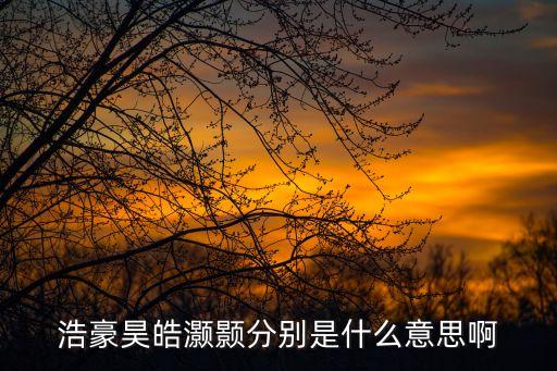 浩豪昊皓灝顥分別是什么意思啊