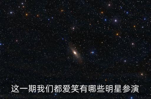 這一期我們都愛笑有哪些明星參演