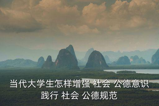 當代大學生怎樣增強 社會 公德意識踐行 社會 公德規(guī)范