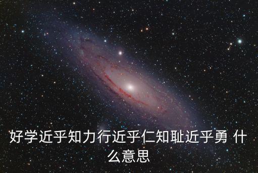 好學(xué)近乎知力行近乎仁知恥近乎勇 什么意思