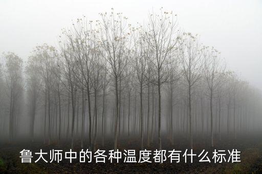 魯大師中的各種溫度都有什么標(biāo)準(zhǔn)