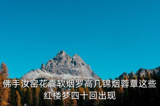 佛手汝窯花囊軟煙羅高幾錦煙蓉覃這些紅樓夢四十回出現