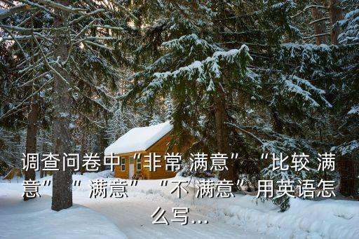 調查問卷中“非常 滿意”“比較 滿意”“ 滿意”“不 滿意”用英語怎么寫...