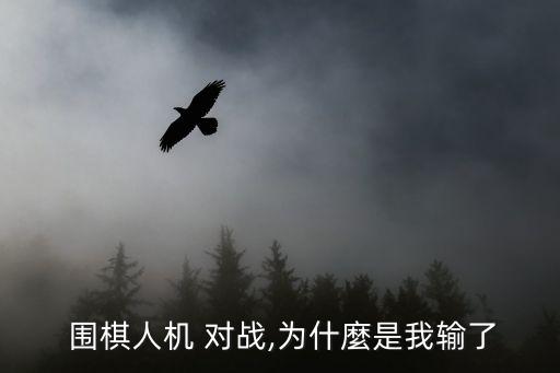  圍棋人機 對戰,為什麼是我輸了