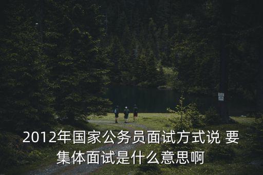 2012年國家公務員面試方式說 要集體面試是什么意思啊