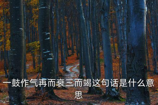 一鼓作氣再而衰三而竭這句話是什么意思
