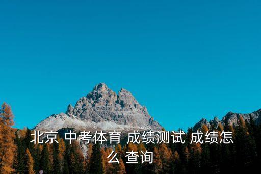  北京 中考體育 成績測試 成績怎么 查詢