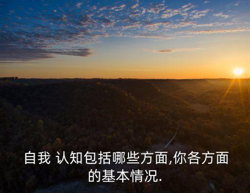  自我 認知包括哪些方面,你各方面的基本情況.