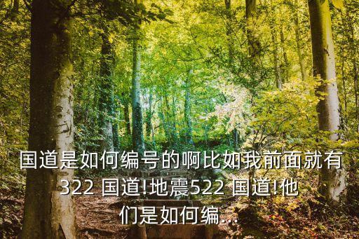  國道是如何編號的啊比如我前面就有322 國道!地震522 國道!他們是如何編...