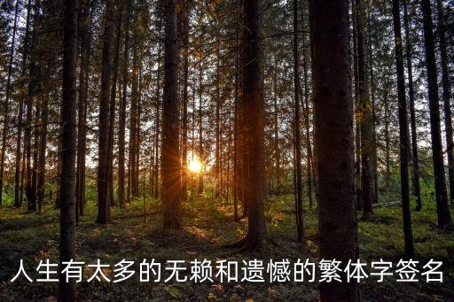 人生有太多的無賴和遺憾的繁體字簽名