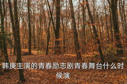韓庚主演的青春勵志劇青春舞臺什么時候演