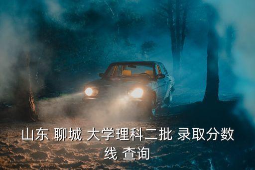 山東 聊城 大學理科二批 錄取分數線 查詢