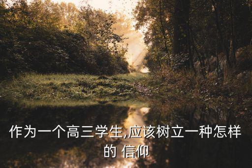 作為一個高三學生,應該樹立一種怎樣的 信仰