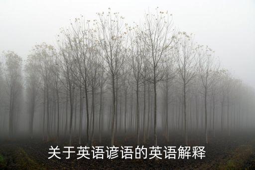 諺語英文，關(guān)于英語諺語的英語解釋