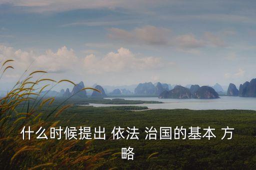 什么時候提出 依法 治國的基本 方略