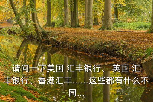 請問一下美國 匯豐銀行、 英國 匯豐銀行、香港匯豐……這些都有什么不同...