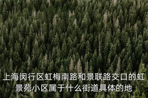 上海閔行區(qū)虹梅南路和景聯(lián)路交口的虹景苑小區(qū)屬于什么街道具體的地