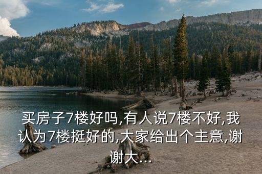 買房子7樓好嗎,有人說7樓不好,我認(rèn)為7樓挺好的,大家給出個主意,謝謝大...