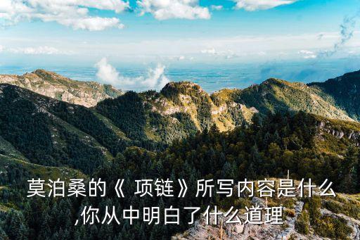 莫泊桑項鏈,原來是假的項鏈!
