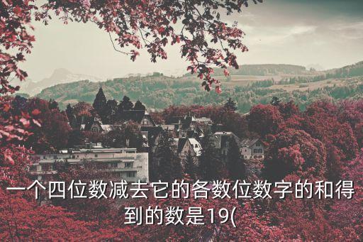 一個四位數減去它的各數位數字的和得到的數是19(