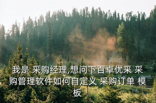 我是 采購經理,想問下百卓優采 采購管理軟件如何自定義 采購訂單 模板