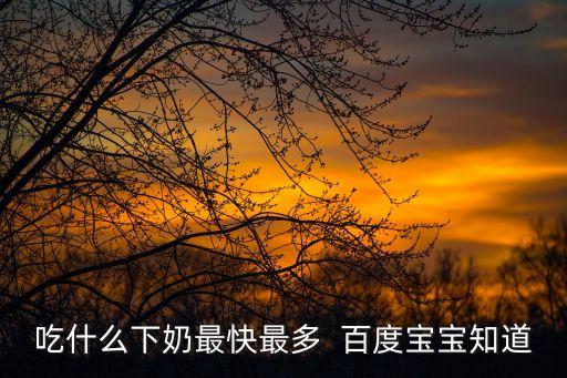 吃什么下奶最快最多  百度寶寶知道