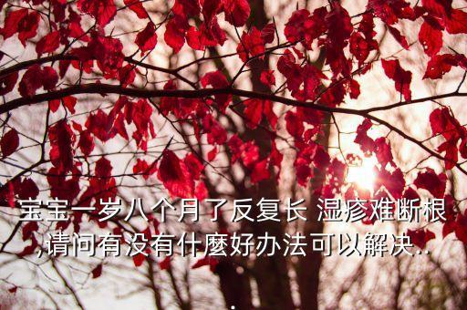 寶寶一歲八個月了反復長 濕疹難斷根,請問有沒有什麼好辦法可以解決...