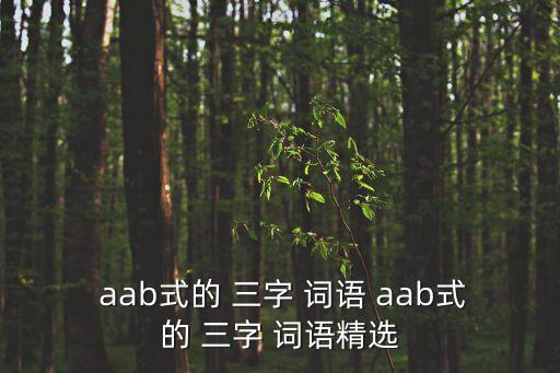  aab式的 三字 詞語 aab式的 三字 詞語精選