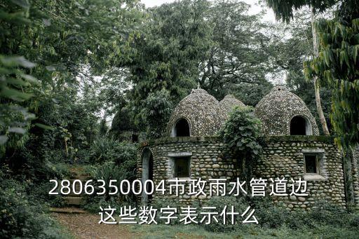 上海市四元路雨水管道，2806350004市政雨水管道邊這些數字表示什么