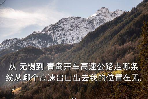 從 無錫到 青島開車高速公路走哪條線從哪個高速出口出去我的位置在無...