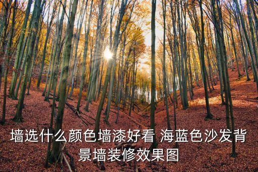 墻選什么顏色墻漆好看 海藍色沙發背景墻裝修效果圖