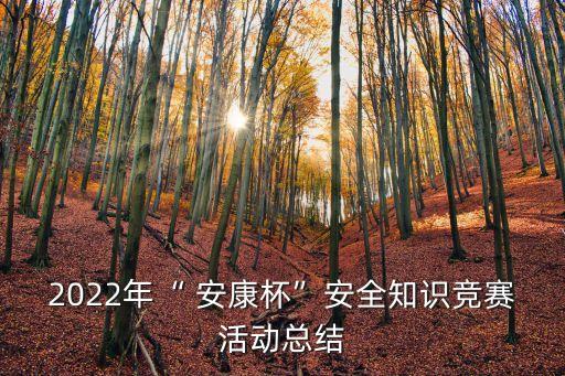 2022年“ 安康杯”安全知識競賽活動總結(jié)